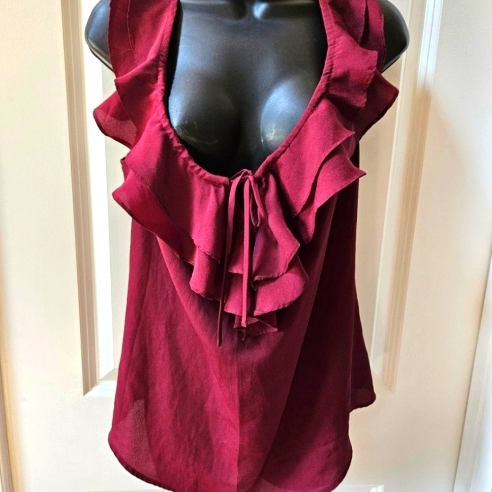 Mossimo Sleeveless Ruffle Accent Top